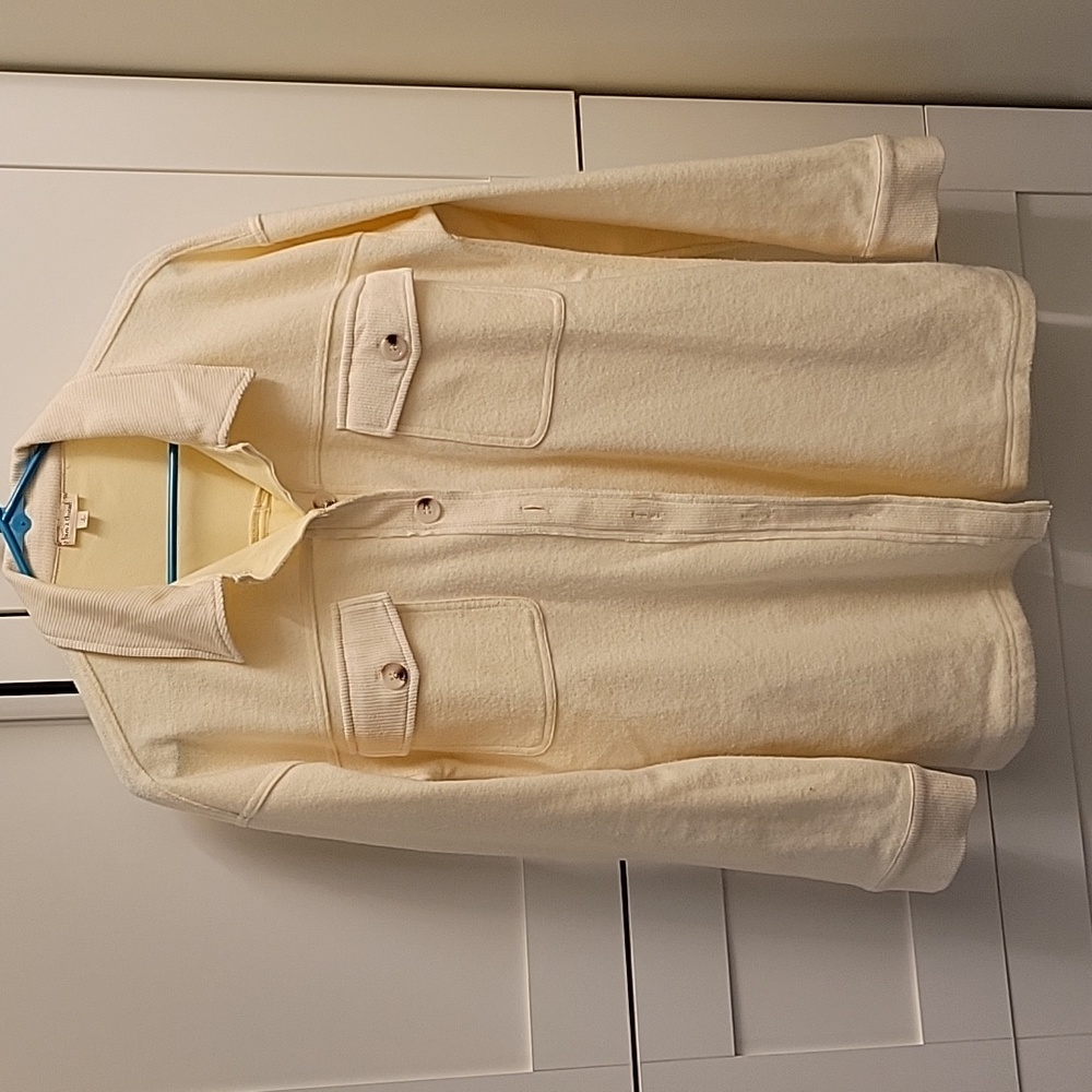 Shirt Jacket, size Large, Cream